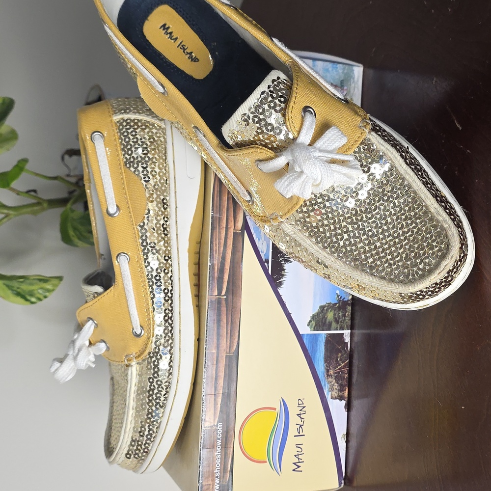 Maui Island Gold and Yellow Women's Boat Shoes